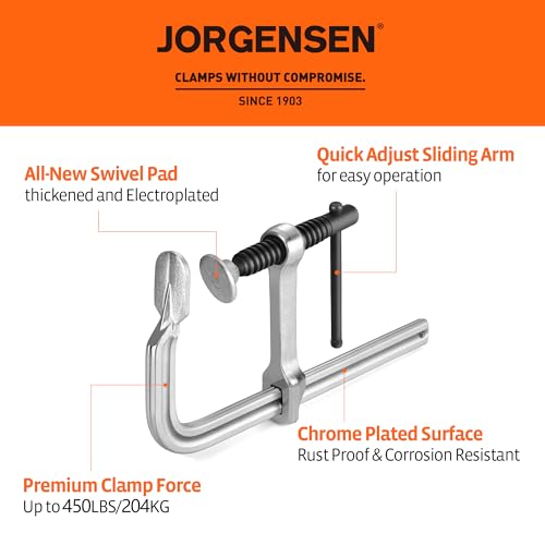 Jorgensen 6-Inch Light-Duty Drop Forged Steel Bar Clamps, 2-Pack - size: 6 Inch