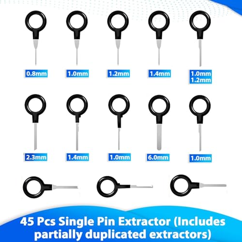 Kikerike Terminal Removal Tool Kit 139 Pcs Depinning Tool Electrical Connector Pin Removal Tool Kit Pin Extractor Tool Set Wire Terminal Release Tool for Automotive Car Household Devices - color: 139 PCS