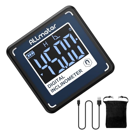 Mini Digital Angle Finder,0.05° Magnetic Inclinometer,USB-C Rechargeable