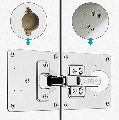 Cabinet Hinges Repair Plate,Stainless Steel Hinge Repair Brackets Kit,Kitchen Cupboard Door Hinge Repair Plate Kit Includes Fixing Screws,Protect Wooden Kitchen Cabinet Door,Furniture(6 PCS)… - size: 6 Pieces