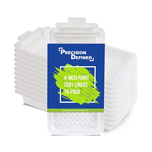 PD 4 Inch Paint Tray Liners, 10-Pack, Disposable, White Plastic - color: Liner (White) – 10 Pack, size: 4-inch