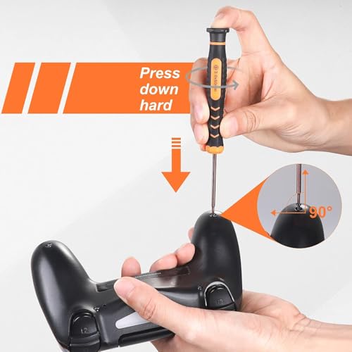 JOREST Cleaning Repair Tool Kit for PS5 PS4, with PH00 PH0 PH1 Phillips and T8 Torx Security Screwdriver set for Sony Playstation 3/4/5 Controller, Console, and Accessories, Crowbars, Tweezer, Screws - style: PS