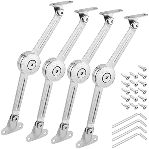 KEILEOHO Set of 4 Soft Close Lid Stay Hinges, Folding Lid