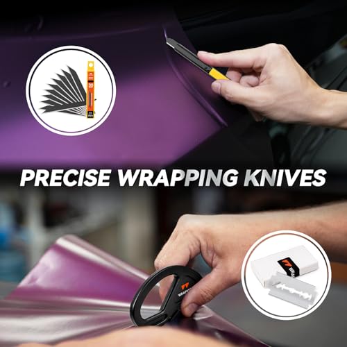 WRAPXPERT Car Wrap Tools Vinyl Wrap Tools Kit with Heat Gun, Vinyl Wrap Squeegees, Felt Buffers, Tucking Squeegees, Wrap Knife and Blades, Magnet Holders, Film Cutter, Masking Tape - color: Heat Gun Set