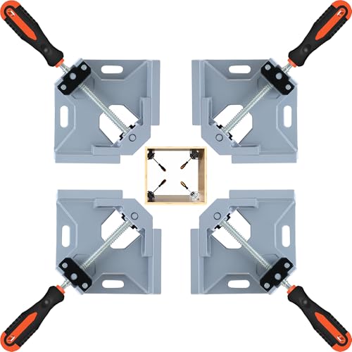 4PCS 90° Right Angle Corner Clamps for Woodworking, Cabinet Assembly