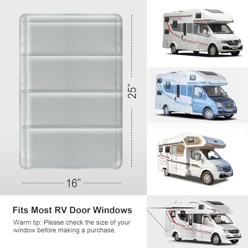 RV Door Window Shade Cover - Magnetic RV Blackout Window Cover with UV Protection and Privacy Features (25 * 16 in) Foldable Magnet Design, Waterproof Fabric, and Reflective Silver Coating - color: Grey, size: 1 Pack (25"L x 16"W)
