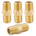 KOOTANS 1/4 NPT x 1/4 NPT Male Solid Brass Hex Nipples,4 PACK - size: 1/4 NPT x 1/4 NPT (O.D x O.D: 1/2'' x 1/2'')
