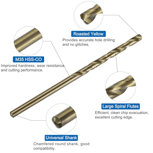 uxcell Metric Tap & Drill Bit Set, 2pcs M3 x 0.5 Spiral Point Thread Taps Titanium Coated and 2pcs 2.5mm Twist Drill Bits Roasted Yellow, Screw Tapping Threading Tools - size: M3 x 0.5 + 2.5mm