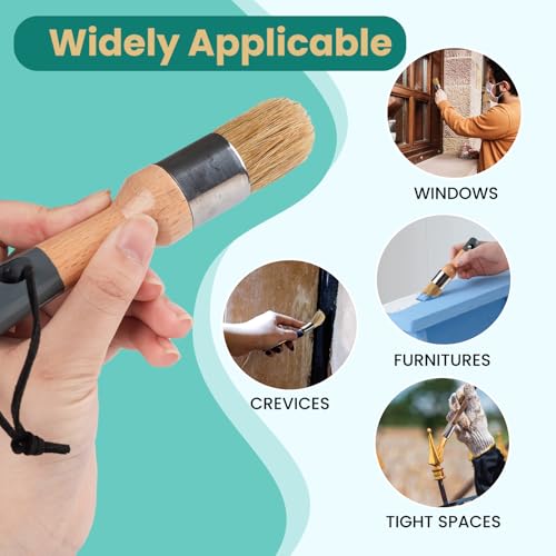 Mister Rui Chalk Wax Paint Brush, 3pcs, Chalk Paint Brushes for Furniture - size: 3PCS, Small