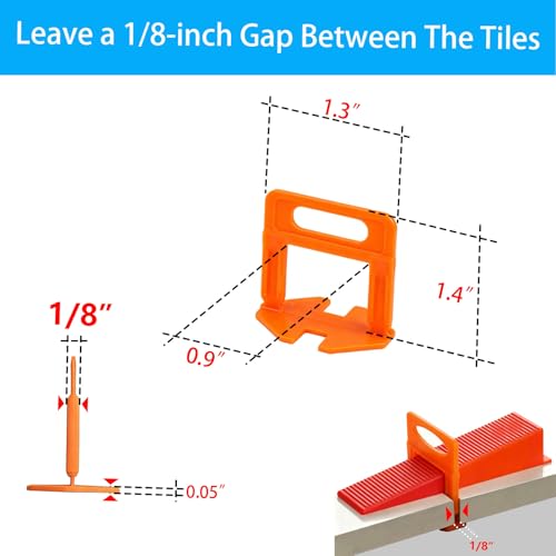 2000 Pcs Tile Leveling System Base Refill Pack, 1/8‘’ Tile Spacer, Suitable for Most Tile Grouting Applications, Easy to Install and Remove - color: 2000 Pcs, size: 1/8"