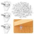 50 Pcs Shelf Support Pegs, Clear Plastic Cabinet Shelf Pegs, 2.9mm Small Shelf Pins for Cabinets Without Preset Shelf Holes Require Self-Drilling