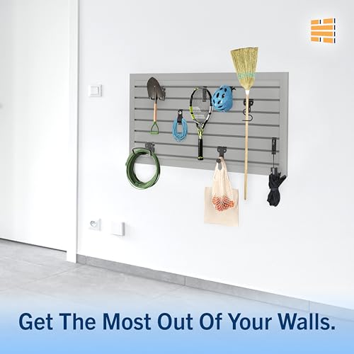 HandiSolutions Slatwall Hooks, Black, 8 Pack Heavy Duty Garage Slatwall Hooks Accessories for Organizing Storage and Display for HandiWALL and Slatwalls