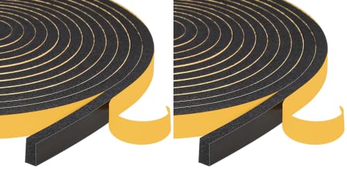 Yotache Weather Stripping Door Seal Strip 1/2 x 1/4 inch, 2 Rolls x 13Ft, New Adhesive Foam Insulation Tape for Door Frames, Windows, Total 26Ft (Pack of 2) - size: 1/2"x1/4"x26 FT (Pack of 2)