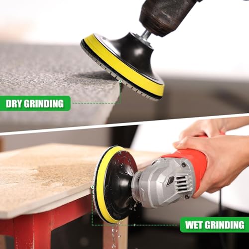 WORKEASE 4 Inch Diamond Polishing Pads Wet/Dry 12PCS, 30 Grit Diamond Sanding Pad, Granite Stone Concrete Marble Rock Countertop Quartz Polish Pad - size: 4 Inch 30 Grit