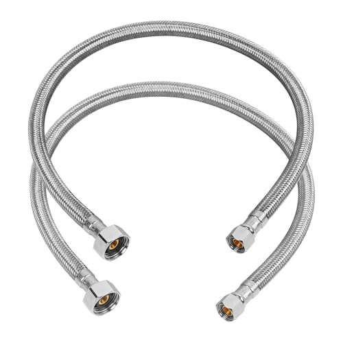 24" Faucet Supply Line, 3/8 inch Comp x 1/2 inch FIP Faucet Connector, Braided Stainless Steel Faucet Hose for Bathroom Sink and Kitchen, Leak-Resistant cUPC Certified Water Supply Line, 2 Pack - size: 24inch