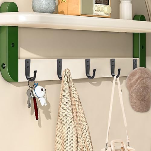 5 Large Size Heavy Duty Wall Hooks, Coat Hooks for Hanging Pans, Backpacks, Coats, Garage Items (Black) - color: 5pack-black, size: Large
