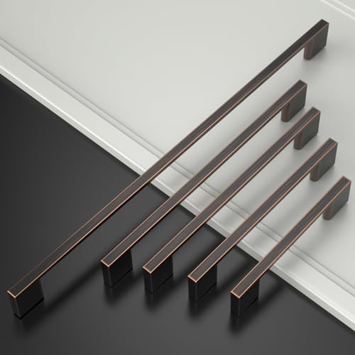 Amerdeco 10 Pack Oil Rubbed Bronze Cabinet Pulls 5 Inch(128MM) Hole Centers Kitchen Cabinet Handles Cabinet Hardware Kitchen Handles for Cabinets Cupboard Handles Drawer Pulls ZH0060 - color: Oil Rubbed Bronze, size: 5"/128mm Hole Center, style: 10 Pack