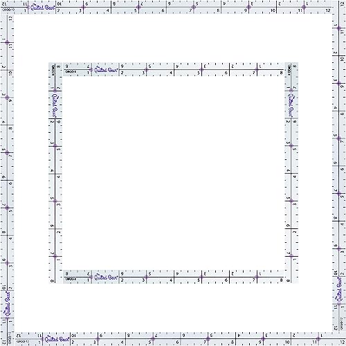 The Quilted Bear Quilter's Quarter Multipack - Transparent Acrylic Non Slip Quarter Inch Quilting, Patchwork & Sewing Ruler with ¼, ½, and 1" Markings (8 inch & 12 inch) - size: 8 Inch & 12 Inch (Set of 2)
