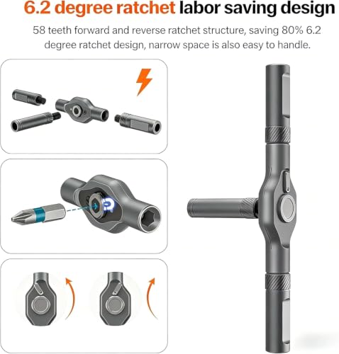Asnish 42 in 1 Magnetic Ratchet Screwdriver Set with Precision Bits - color: Black-dark Gray, size: 42 In 1