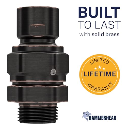 HammerHead Showers® Solid METAL Shower Head Swivel Ball Adapter Oil Rubbed Bronze | Adjustable Pivot Ball To Adjust Showerhead Angle | Universal Connector Joint Fits Fixed Hand Held Rain Shower Heads - color: Oil Rubbed Bronze