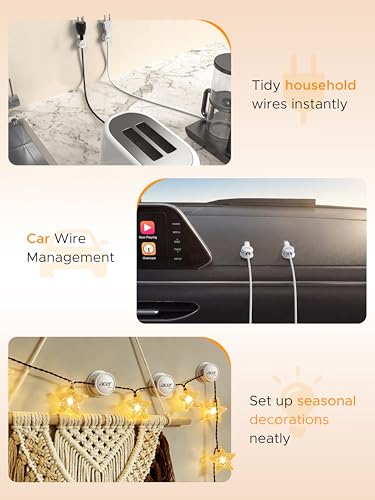 acer 9 Pack Magnetic Rotatable Cable Clips, Cord Holder for Desk Nightstand