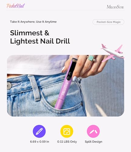 MelodySusie Pen-Shaped Cordless Nail Drill PocketNail PC100GR for Beginners - color: Basic - Rose Red