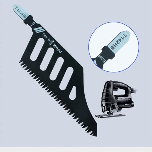 Special Wood T142HB Jigsaw Blades, Black, Steel Construction, Special-Shaped Design for Wood Cutting, 5 Pack