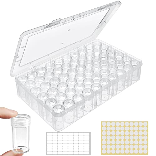 1pack 60 Grids Bead Organizer and Storage Diamond Painting Containers Portable Plastic Case Box Arts Crafts Storage for Seeds Beads Sewing Cosmetic Nail Glitter Powder Small Parts Rhinestones - size: 1 Pack