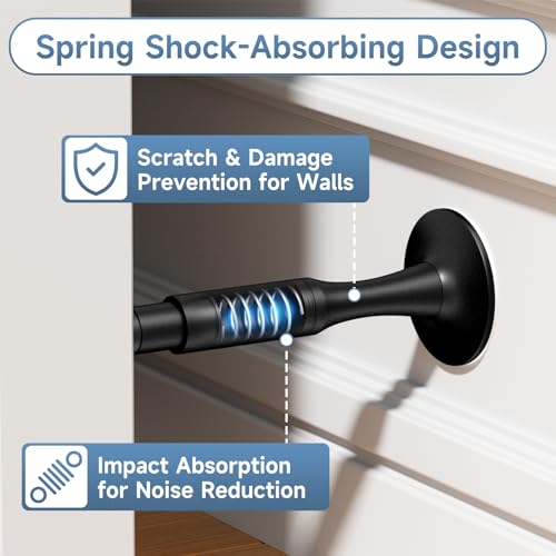 Door Stopper for Bottom of Door, 4.09 Inch, Black, Aluminum