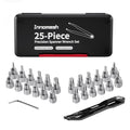 25 Piece Pin Spanner Wrench Set,42CRMO Heat-Treated,Nickel-Plated Finish,Adjustable Spanner Wrench for Bearings,Pulleys & Lock Nuts,Metric & Imperial Precision Pin Wrench,160mm Arms,180° Rotation
