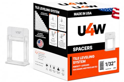 1/32" Tile Leveling System Clips – 750 PCS Tile Spacers for Floor & Wall Tile Installation – Professional Tile Leveling Clips for Ceramic & Porcelain Tile – Easy to Use – Clips Only - size: 750 Pcs 1/32" (1,0 mm)