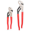 MAXPOWER Groove Joint Pliers Set, 8 inch and 12 inch Quick Adjustable Serrtated V Jaw Tongue and Groove Pliers - size: 8" 12"