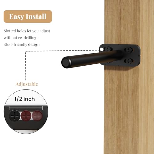 8pcs Wall Shelf Brackets Heavy Duty Floating Shelf Bracket Hidden,Invisible Black Shelving Brackets Decorative Floating Shelf Hardware Heavy Duty,Metal Shelf Support Bracket(8"-8pcs) - size: 8 inch-8pcs