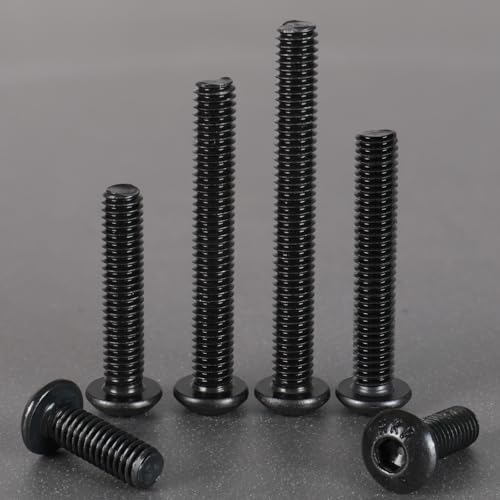 VGBUY 580Pcs M4 Screw Kit, Black M4 Screws Bolts, 6/8/12/16/20/25/30mm Metric Button Head Cap Screw Assortment Kit with Washer Nuts,10.9 Grade - size: M4x6/8/12/16/20/25/30mm, style: Button Head
