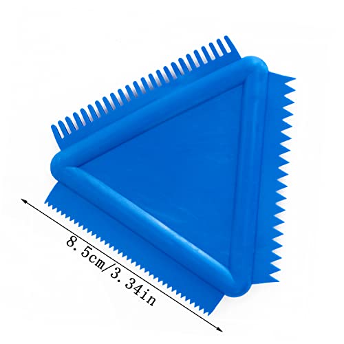 Wood Graining Painting Tool yyangz Triangle Shaped Wood Texture Graining Tool, Household Wall Art Paint Rubber for DIT Wall Room Decoration, Blue