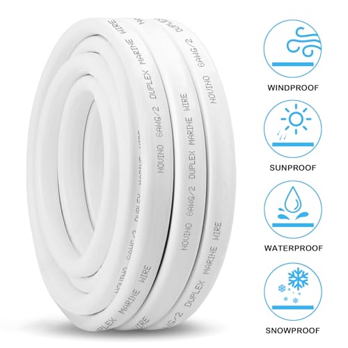 6 Gauge Marine Wire,6/2 Duplex Marine Grade Cable,10FT 6 AWG Wire | Waterproof Oxygen-Free Tinned Copper Stranded Corrosion Resistant Flexible Electrical Cable for Boat/Automotive/RV/Solar - size: 10 ft, style: 6 gauge