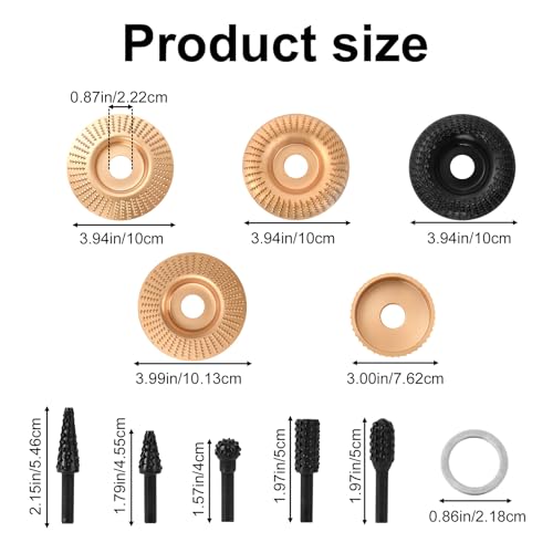 14pcs Angle Grinder Wood Carving Discs Set for 4" or 4.5" Angle Grinders