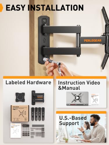 Perlegear Full Motion TV Wall Mount for 26–50 inch TVs up to 55 lbs - size: for 26-50 inch TVs