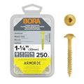 Bora Pocket Hole Screws 1-1/4 in Fine Thread 250 Piece - size: 1-1/4 inch (250 Piece), style: Fine Thread