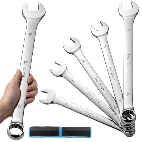 DURATECH Long Pattern Combination Wrench Set, Metric, 5-Piece, 23-30mm - size: Metric(23 to 30mm)