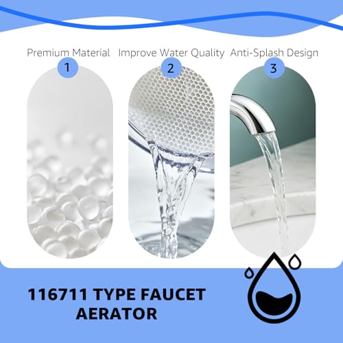 Sigely 116711 Faucet Aerator Insert, 1.5 GPM Water Saving Flow Restrictor
