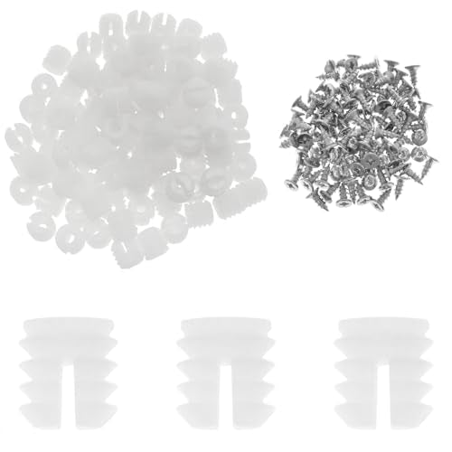 100 Set Cabinet Hinge Repair Kit, M4 x 10 mm Dowel Inserts