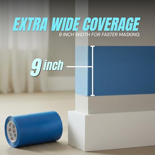Wide Blue Painters Tape, 9 inch x 60 Yards, 3D Printing Tape, Easy Clean Removal up to 21 Days, Masking Tape - size: 9 inch