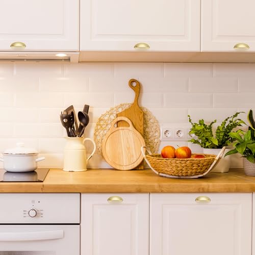 Ravinte Brushed Gold Drawer Pulls Cabinet Cup Pulls 3 Inch 10 Pack | Kitchen Hardware, Cup Pull Shape, Cabinet Handles, Drawer Handles, Smooth Drawer Grip,For Dressers, Cupboards - color: Brushed Gold