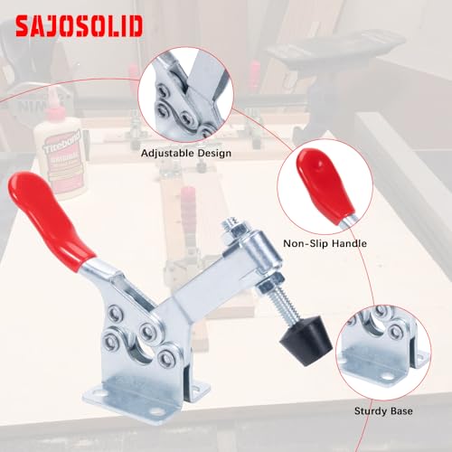201B Horizontal Toggle Clamps with 90 KG Holding Capacity, 10 PK - style: 201B,10PK