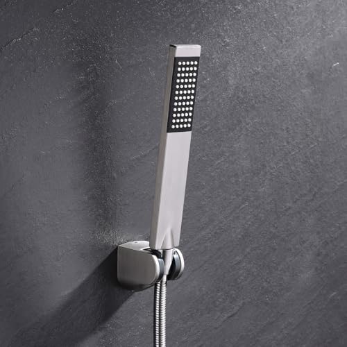 KES Brass Handheld Shower Head, 1.5-Meter Long Hose and Holder Bracket - color: Brushed Nickel