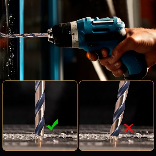 29Pcs Drill Bit Set, 135 Tip HSS with Black and Gold Finish, Metal Twist Jobber Drill Bit Kit for Hardened Metal, Steel, Plastic, Wood with Indexed Storage Case, 1/16" - 1/2" - style: HSS-29PCS