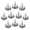 10pcs 2in Wire Cup Brush for Drill, 1/4in Hex Shank, Carbon Steel - size: 2 inch