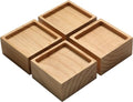 Lufia 2 Inch Solid Pine Wood Furniture Risers 4 Pack, Non Slip Silicone Lift Blocks for Bed Sofa Desk Cabinet - color: Natural Wood - 4-pack, size: 2 Inch