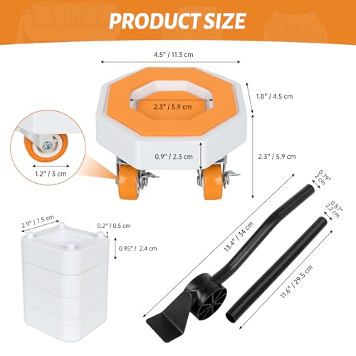 Furniture Dolly, Furniture Movers Sliders with 360° Rotatable Rubber Universal Wheels, Furniture Lifter Mover Tool Set for Moving Sofa, Refrigerator, Bed, Cabinet (Max Load 880 lbs)
